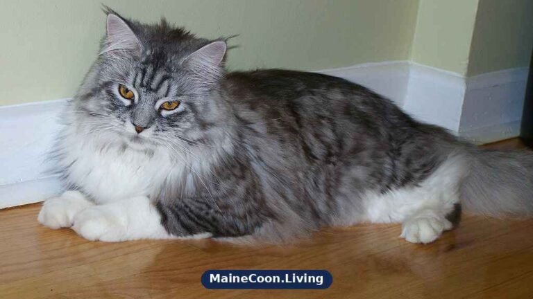 Maine Coon cat relaxing at home