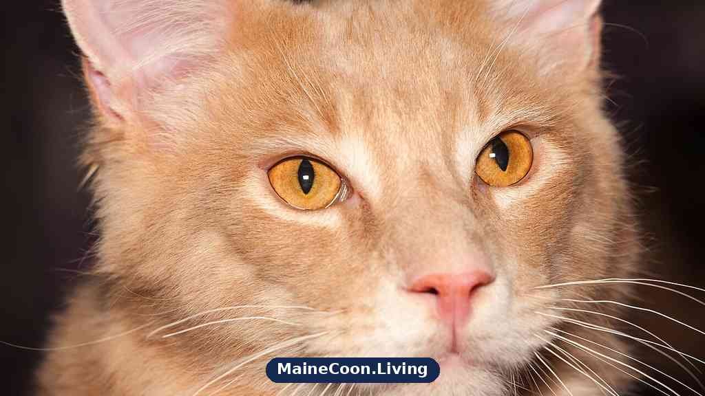 A Maine Coon kitten with thick tabby fur looking towards the camera
