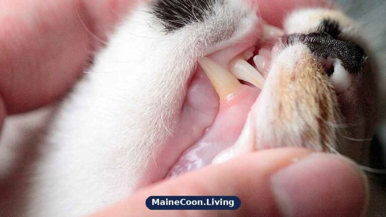 Cat teeth and fangs shown in an open mouth