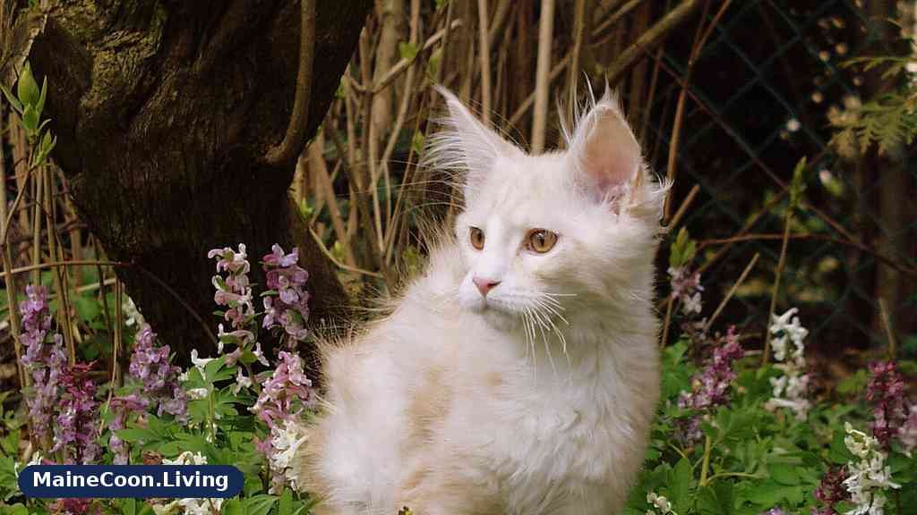 A young Maine Coon kitten with a fluffy coat